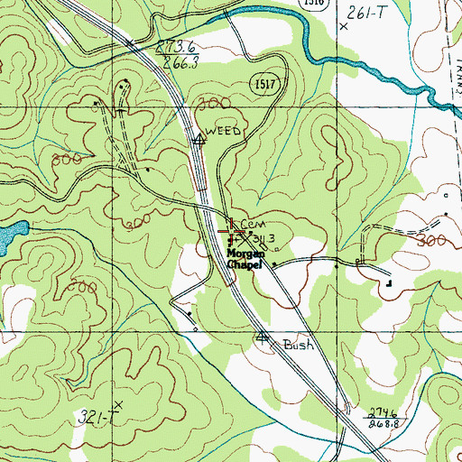 Topographic Map of Morgan Chapel, NC