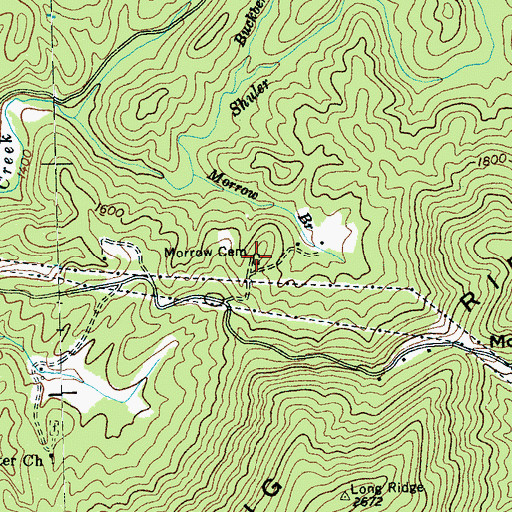 Topographic Map of Morrow Cemetery, NC
