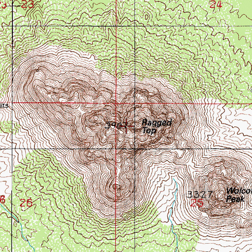 Topographic Map of Ragged Top, AZ