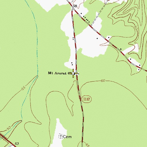 Topographic Map of Mount Ararat Church, NC