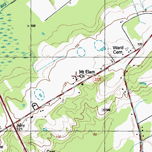 Topographic Map of Mount Elam Church, NC