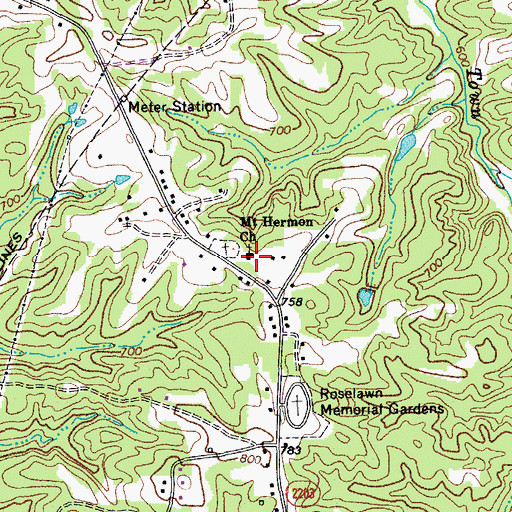 Topographic Map of Mount Hermon Baptist Church, NC
