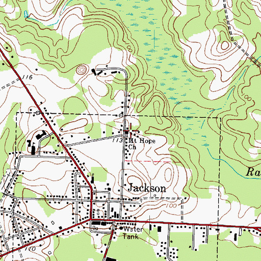 Topographic Map of Mount Hope Church, NC
