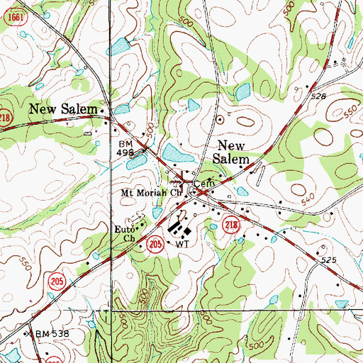 Topographic Map of Mount Moriah Church, NC