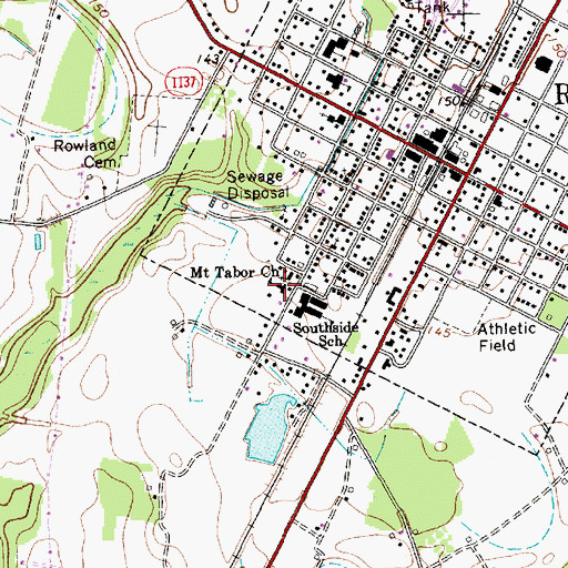 Topographic Map of Mount Tabor Church, NC