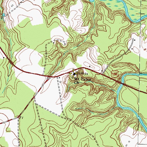 Topographic Map of Mount Tabor Church, NC
