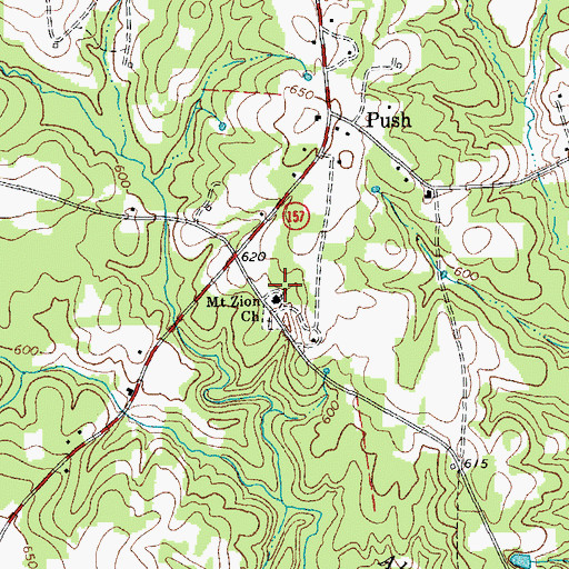 Topographic Map of Mount Zion United Methodist Church, NC