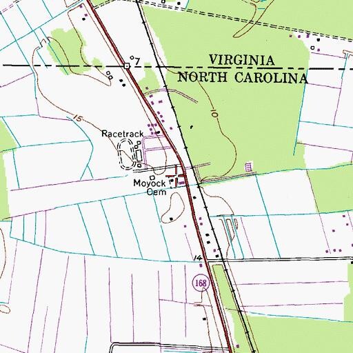 Topographic Map of Moyock Cemetery, NC