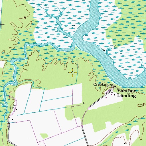 Topographic Map of Shingle Landing Creek, NC