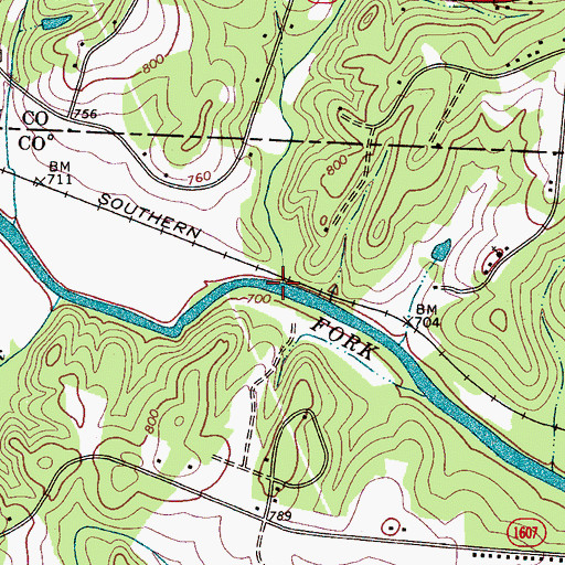 Topographic Map of Muddy Creek, NC
