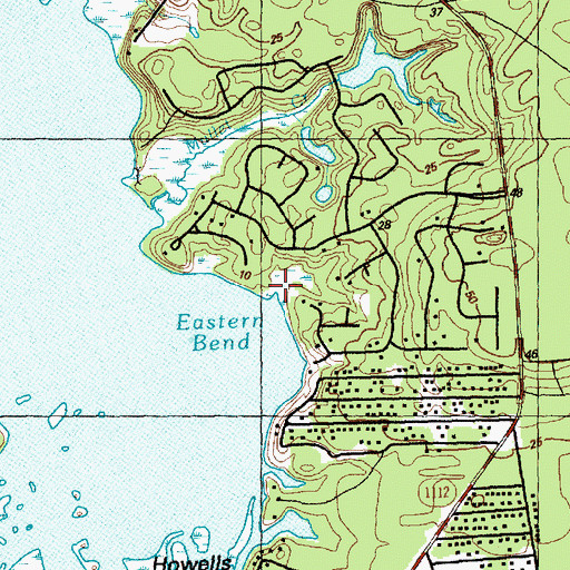 Topographic Map of Mullet Creek, NC
