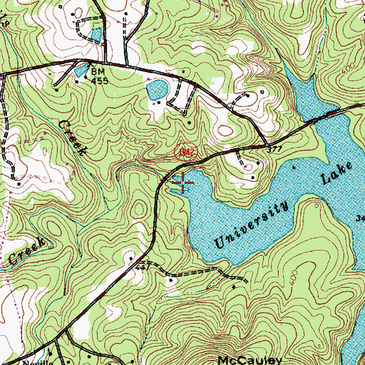 Topographic Map of Neville Creek, NC
