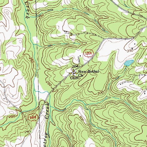 Topographic Map of New Bethel Church, NC
