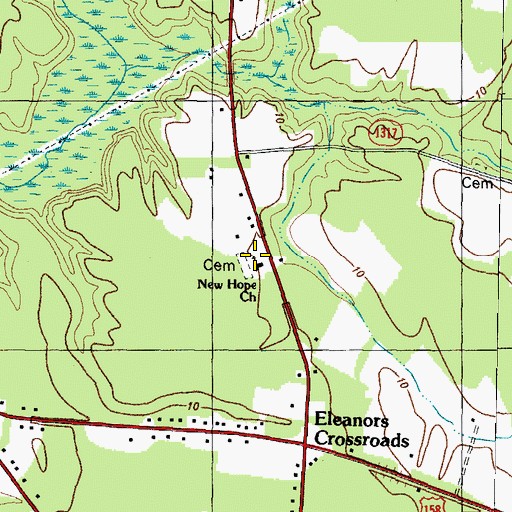 Topographic Map of New Hope Church, NC