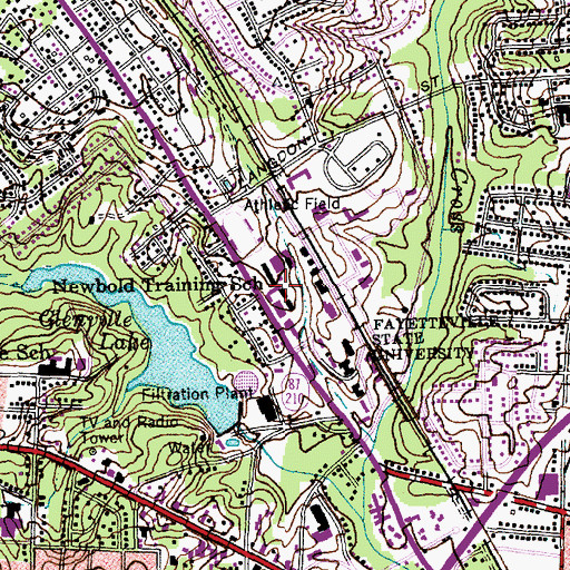 Topographic Map of Newbold Training School, NC