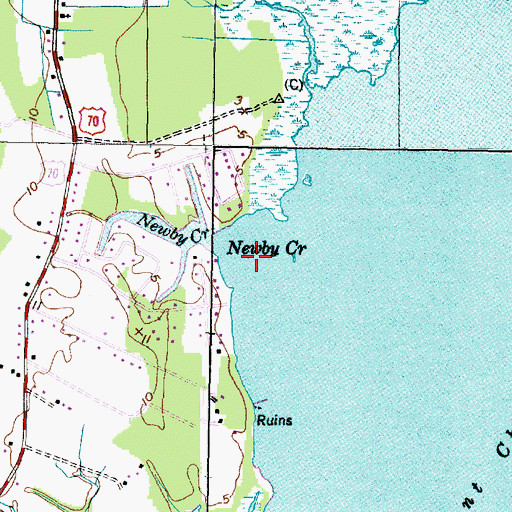 Topographic Map of Newby Creek, NC
