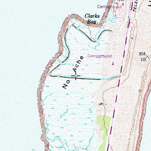 Topographic Map of No Ache, NC