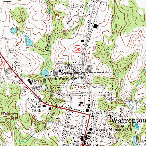 Topographic Map of North Warrenton Church, NC