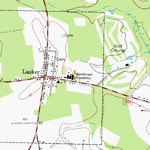 Topographic Map of Northeast Academy, NC