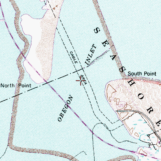 Topographic Map of Oregon Inlet, NC