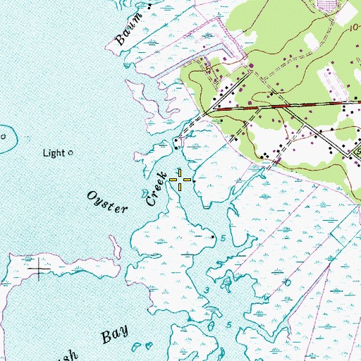 Topographic Map of Oyster Creek, NC