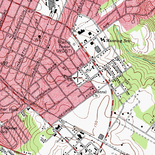 Topographic Map of Park Church, NC
