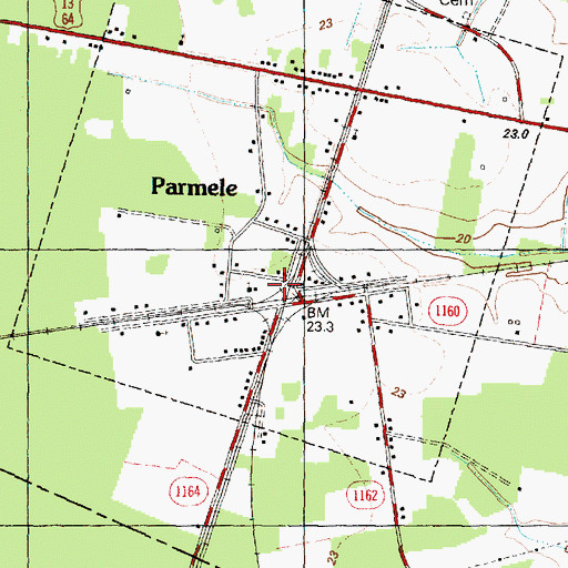 Topographic Map of Parmele, NC