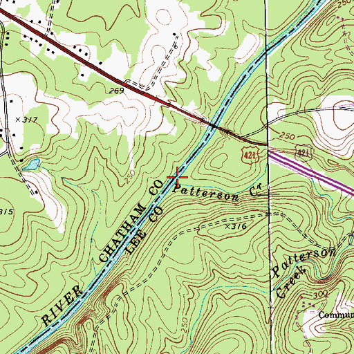 Topographic Map of Patterson Creek, NC