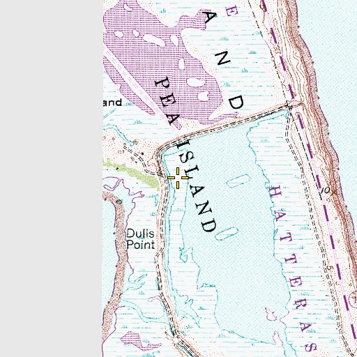 Topographic Map of Pea Island National Wildlife Refuge, NC