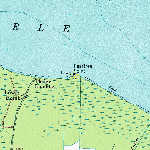Topographic Map of Peartree Point, NC