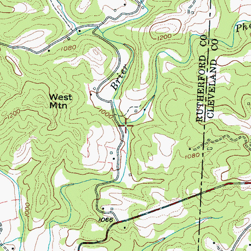 Topographic Map of Pheasant Creek, NC