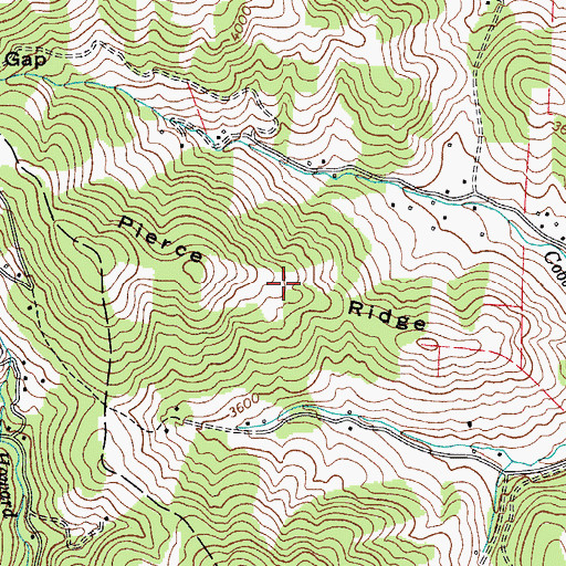 Topographic Map of Pierce Ridge, NC