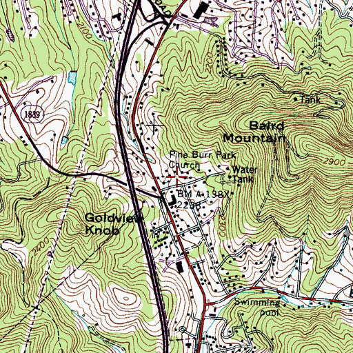 Topographic Map of Pine Burr Park Church, NC