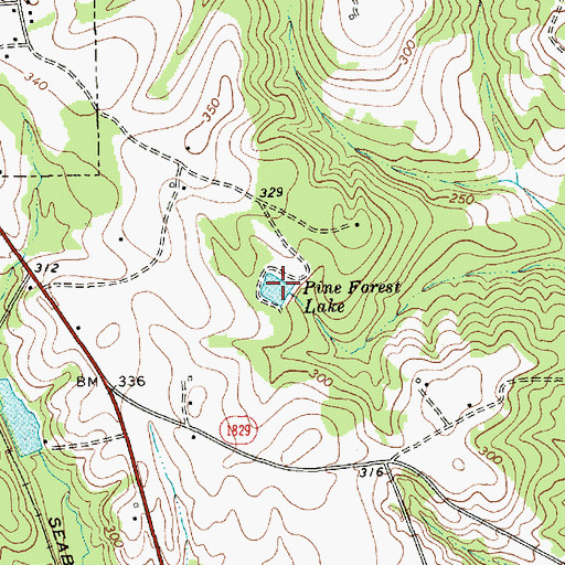 Topographic Map of Pine Forest Lake, NC