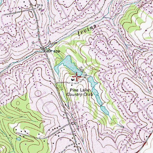 Topographic Map of Pine Lake Country Club, NC