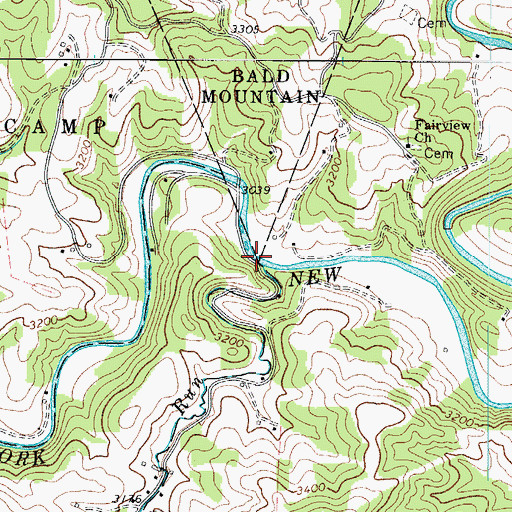 Topographic Map of Pine Run, NC
