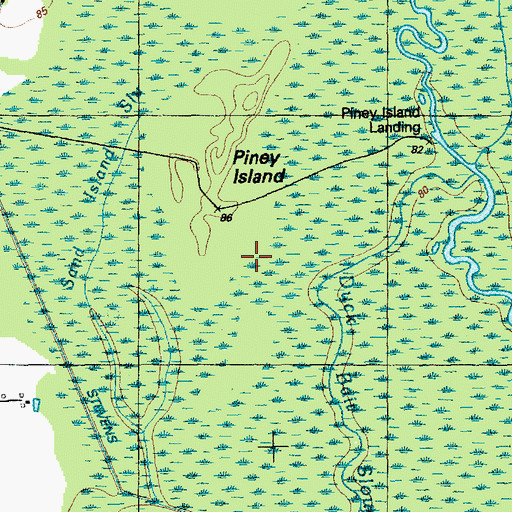 Topographic Map of Piney Island, NC