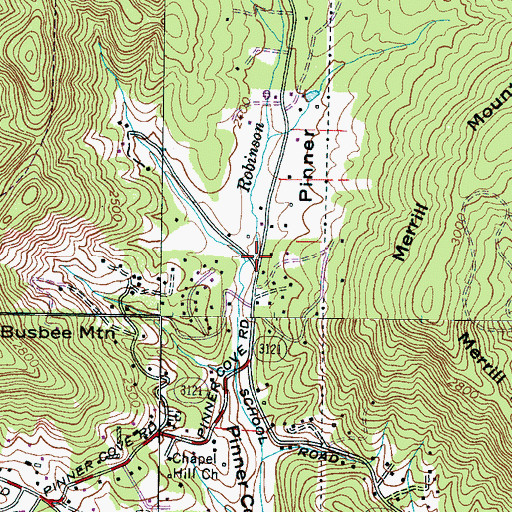 Topographic Map of Pinner Cove, NC