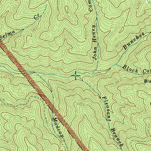 Topographic Map of Pleasant Branch, NC
