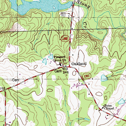 Topographic Map of Pleasant Grove Church, NC
