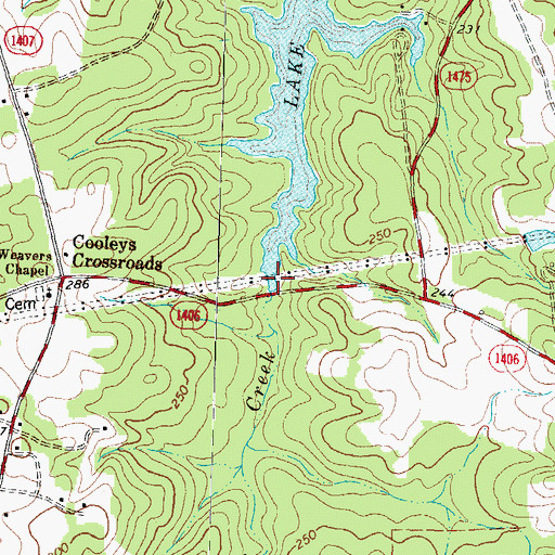 Topographic Map of Poe Creek, NC