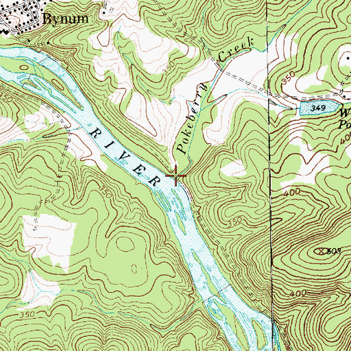 Topographic Map of Pokeberry Creek, NC