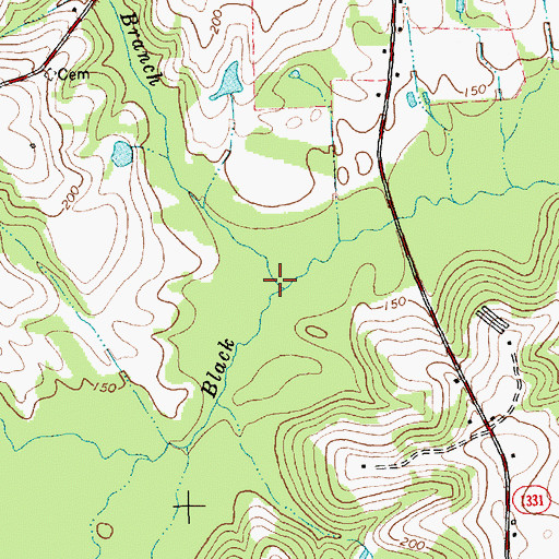 Topographic Map of Pole Branch, NC