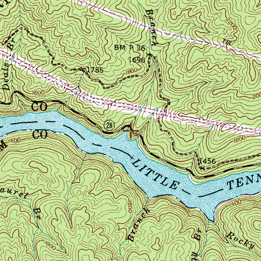 Topographic Map of Pole Bridge Branch, NC