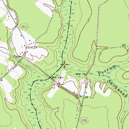 Topographic Map of Possum Swamp, NC