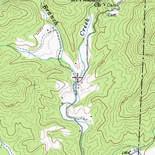 Topographic Map of Pot Branch, NC