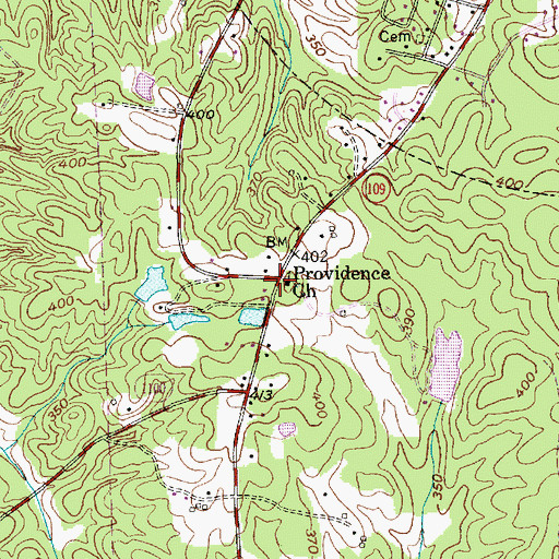 Topographic Map of Providence Church, NC