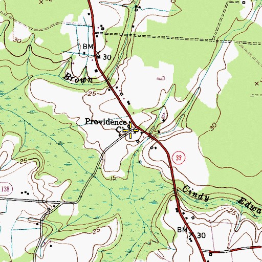 Topographic Map of Providence Church, NC