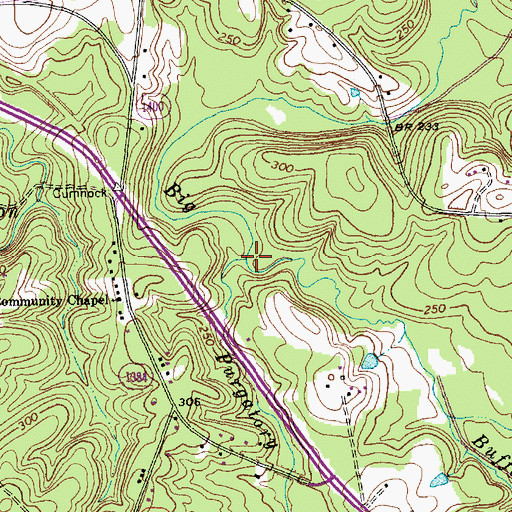 Topographic Map of Purgatory Branch, NC