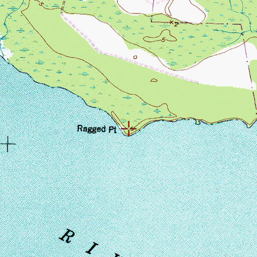 Topographic Map of Ragged Point, NC